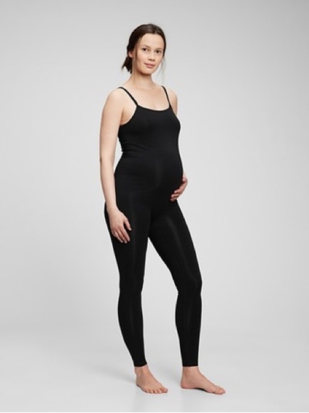 NEW Gap Maternity Modal Jumpsuit One Piece Ribbed Black Tank Stretch Medium NWT